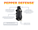 Pepper Defense® Brand Self-Defense Spray | 1/2 oz. Unit | Black Holster