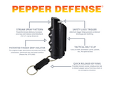 Pepper Defense® 4-in-1™ Formula Pepper Spray - Black